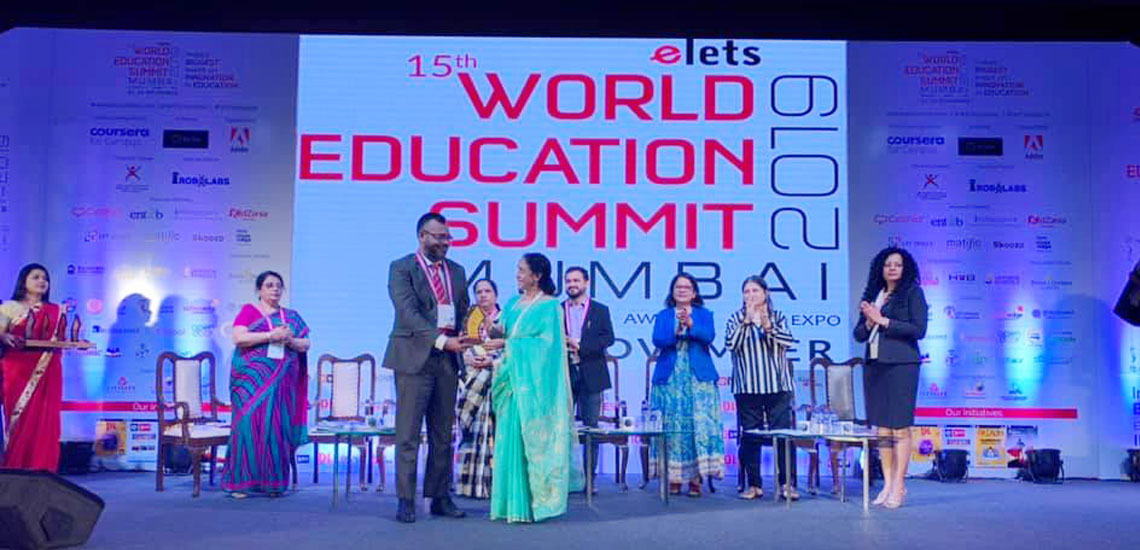Honored by World Education Summit 2019 Mumbai